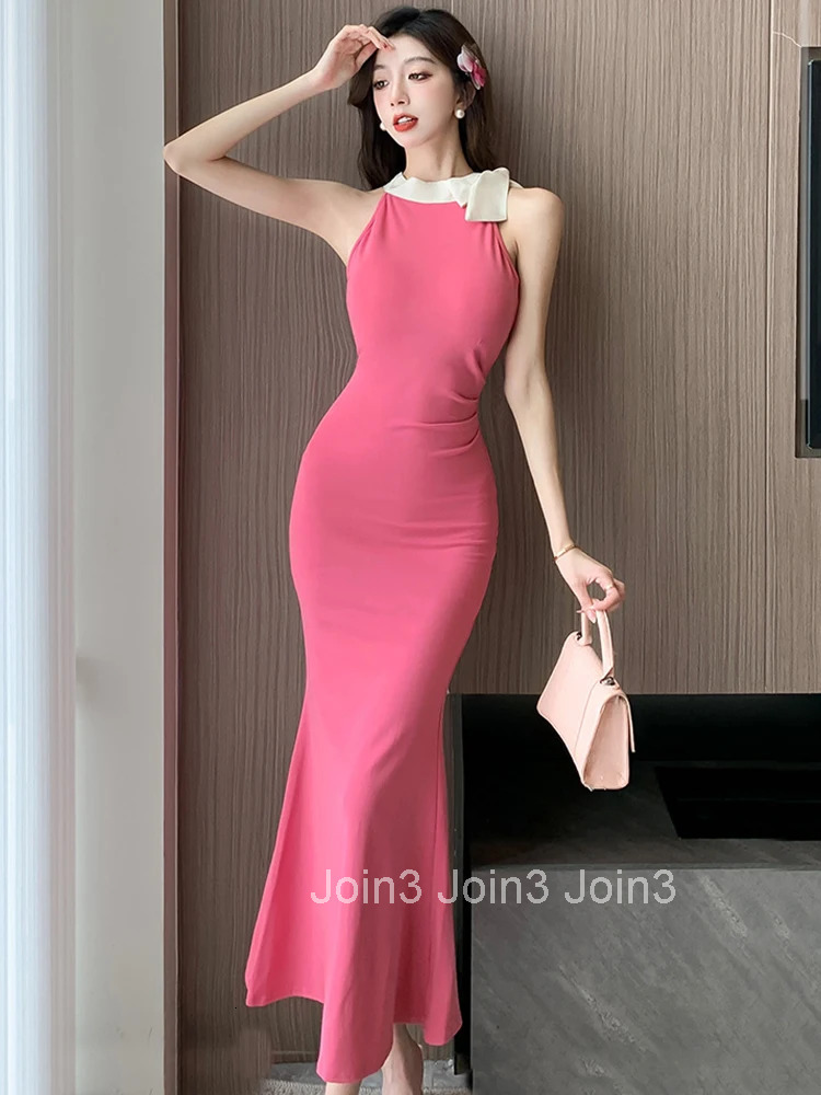 Women Clothes Sweet Sexy Sleeveless Skinny Fishtail Dress Elegant Fashion Evening Party Prom Vestidos Robe Vacation Casual New