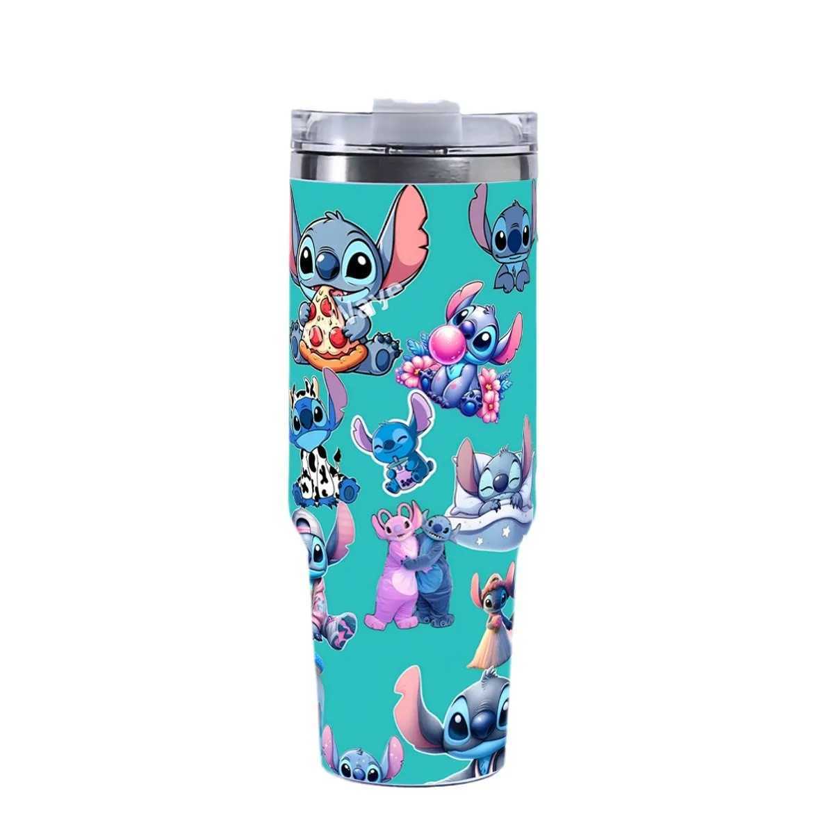 Stitch 40OZ Angel Miniso Tumbler Hot Drinks Water Bottle Heat Preservation Stainless Steel Thermal Mug Printed Travel Mugs Cup X250623