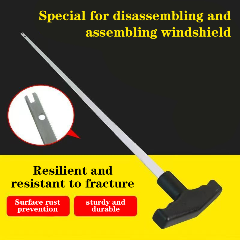 Automotive glass disassembly threading tool, extended threading, pull-out threading
