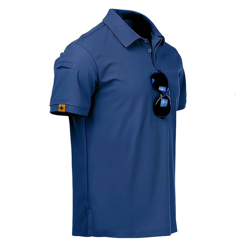 Mens Summer Polo Shirt Short Sleeve Moisture Wicking Golf Running Sports Short Sleeve Collared Shirt Tennis T-Shirt Top 250618