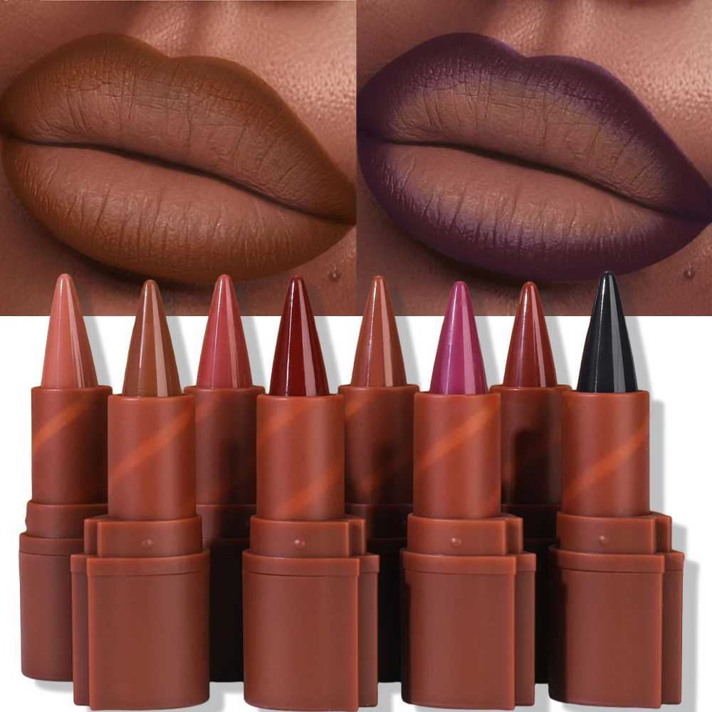 Dark Purple Waterproof Matte Lip Liner A Dual-purpose Durable Lipstick With Tapered Tip Easy To Outline No Smudge Lip Makeup XJ250623