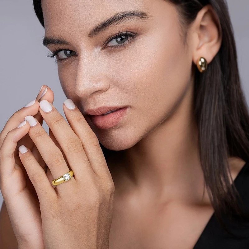 Na Fine Jewelry 18k Gold Plated 925 Sterling Silver Chunky Ring GRA Certificate ict out VVS D Color Women Ring 250617