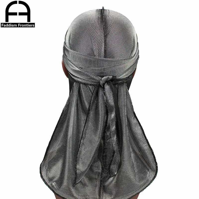 New Mens Shiny Mesh Durags Turban Hat Bandanas Breathable Men Durag Doo Rag Headwear Headband Hair Accessories Waves Caps M250623