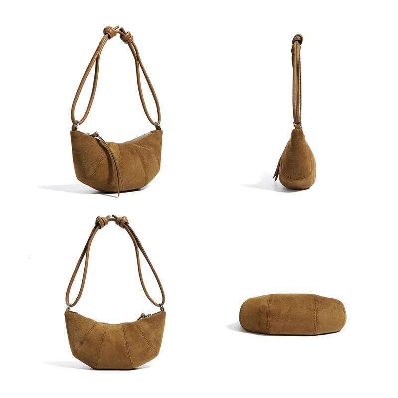 2024 New Women Dumpling Female Niche Underarm Shoulder Bag Lady Cross-Body Messenger Maillard Croissant Autumn Winter Hobos