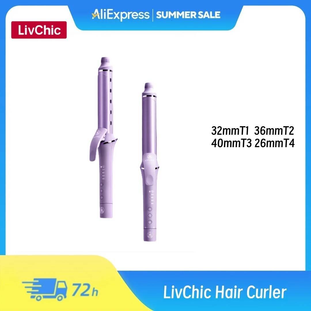 LivChic 10 Holes Dual Channel 3 Options Curling Iron Produces 60 Million Negative Ions Classic Curls For Short Medium Long Hair