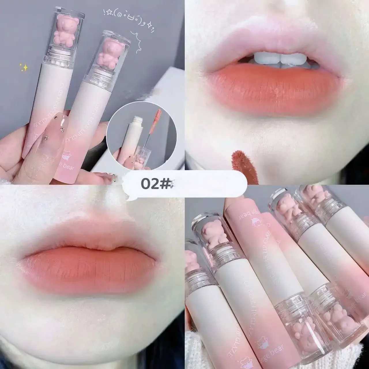 Cute Lip Glaze Girl Chestnut Pink Lip Mud Korean Makeup Girl Lip Gloss Makeup Cosmetics Velvet Waterproof Lipstick XJ250623