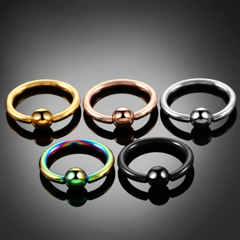 1PC CBR Piercings Captive Bead Rings BCR Ball Clre Nipple Nose Hoop Septum Lip Eyebrow Tragus Earrings Jewelry 250613