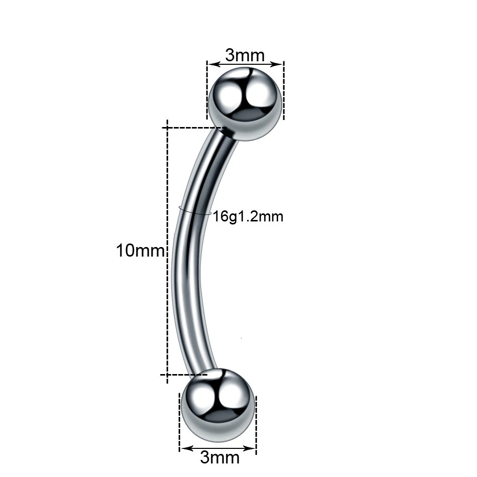 1Pc G23 Eyebrow Ring Piercing External Thread Curved Barbell Banana Ear Cartilage Tragus Body Jewelry 250613