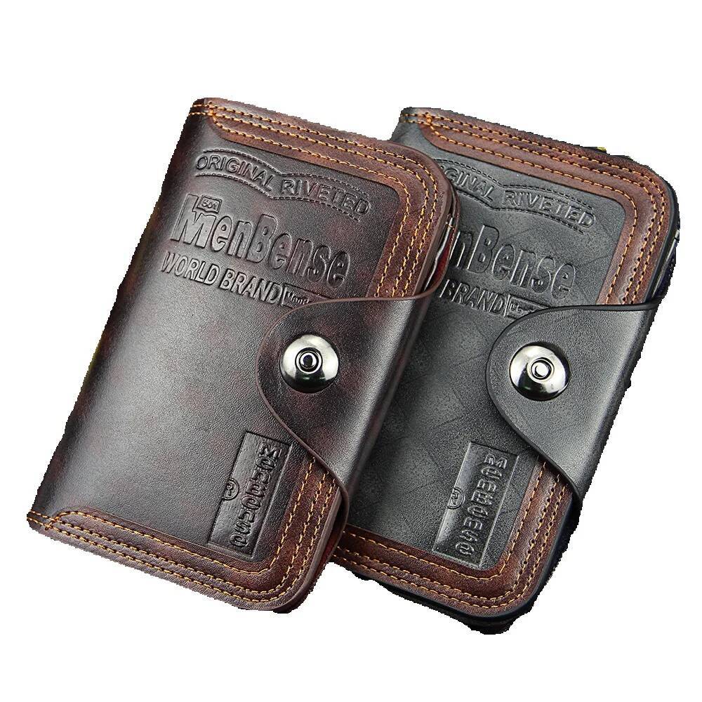 Free Shipping 2025 New Designer Bag Menbense New Men's Wallet Short Style European And American Fashion Large Capacity Magnetic Buckle Men's