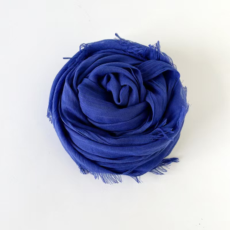 T1041 solid color scarf summer sun protection extended shawl all-match cotton and linen scarf monochrome silk scarf headscarf