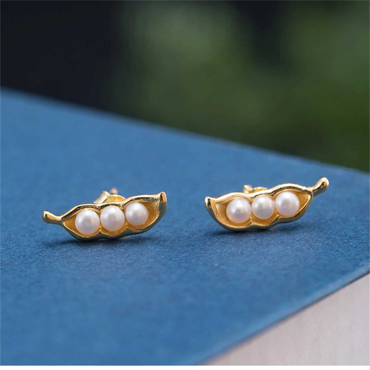 925 Sterling Silver Pea Earrings Fashion Chinese Style Natural Pearl 3mm Women Gifts Simple Delicate Jewelry WholesalesXJ250623