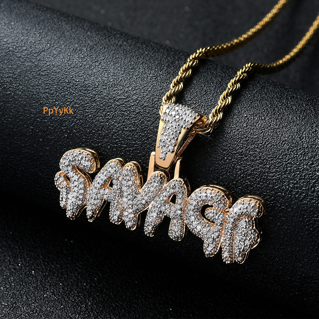 Luxury Moissanite Jewelry SAVAGE Iced Out Hip Hop Pendant Bling Necklace Pass the diamond tester