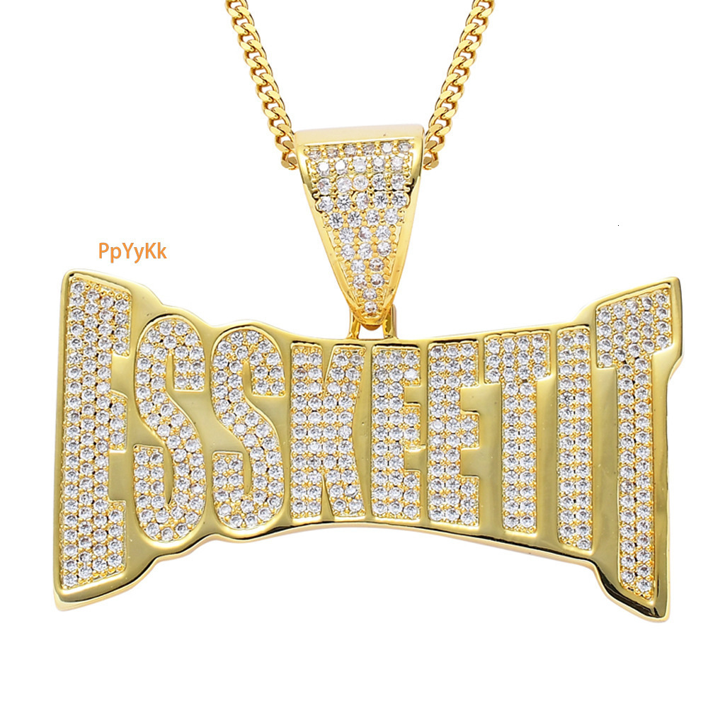 Luxury Moissanite Necklace Hip Hop Punk Men Letter Pendant Iced Out Trendy Brand Street Style Jewelry Pass the diamond tester