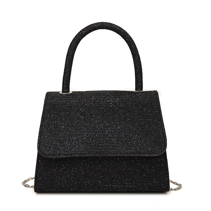 New Evening Bag with Metallic Feel Party Chain Shoulder Crossbody Bag Handbag with High-end Socialite Style