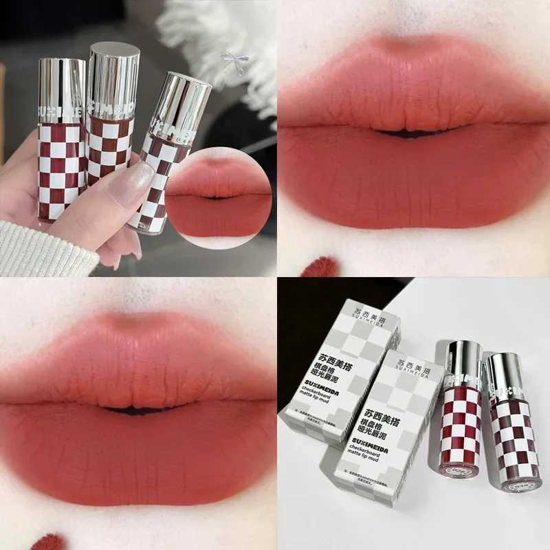 Matte Lipstick Lip Gloss Sexy Nude Red Waterproof Lasting Dark Purple Matte Lipstick Natural Lip Makeup Chocolates Lip Tint Korea XJ250623