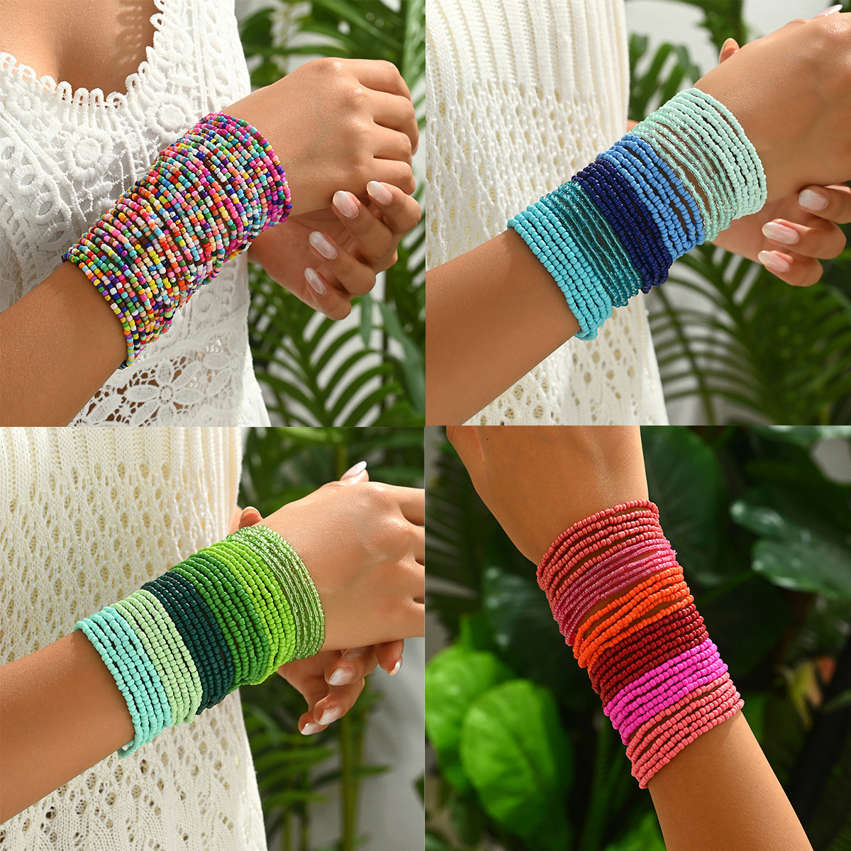 Design Women's Multi-Layer Style Corful Seed Beads High-End Bracelet Jewelry