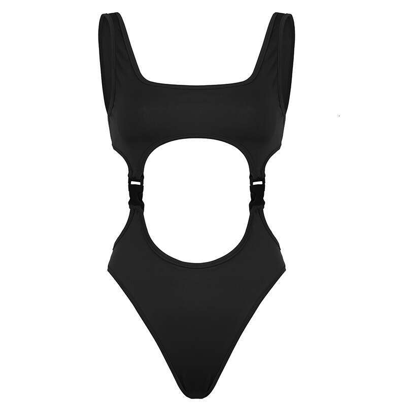 Solid Color Slim Fit Sexy Backpack Buckle Hollow Sports Swimming Vest One-Piece Summer New B5