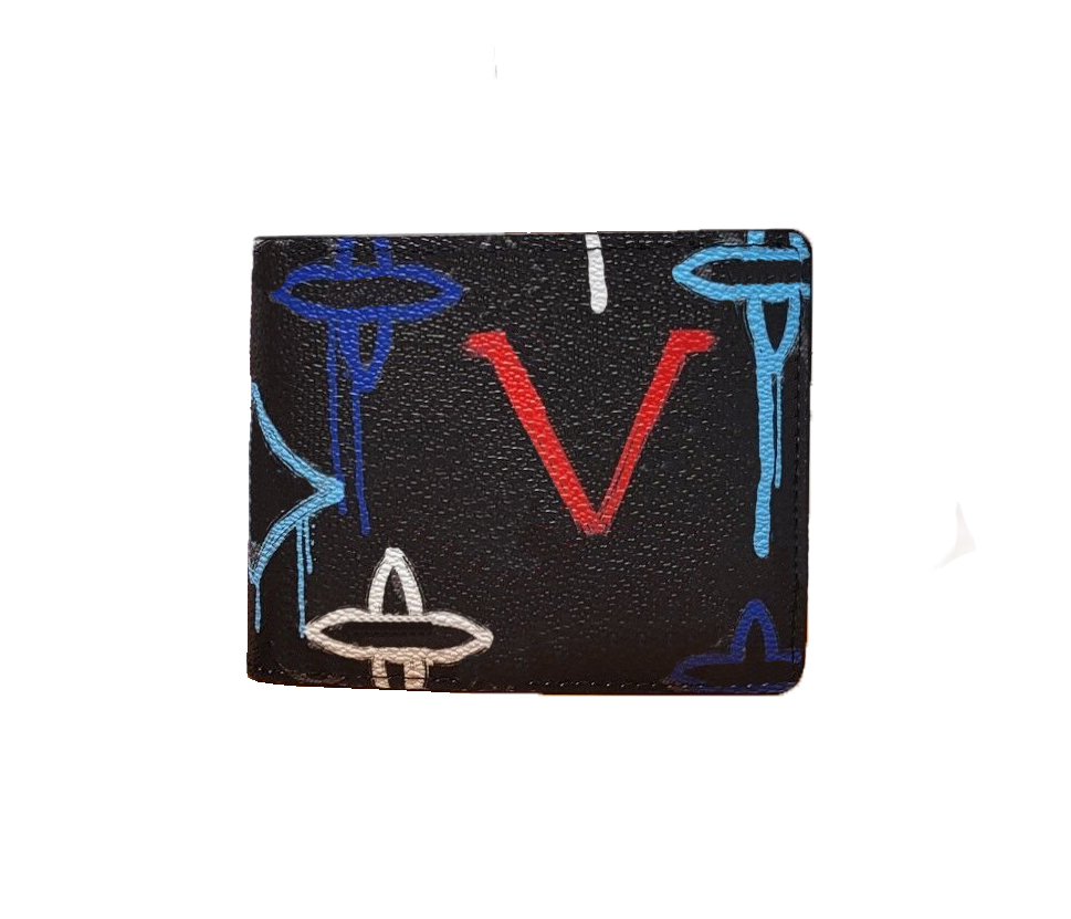 Designer Men's Multiple Wallet with Classic Flower Pattern Fashion Shadow Short Purse Premium Quality Elegant Card Holders Small Money Clutch with Box and Dust Bag