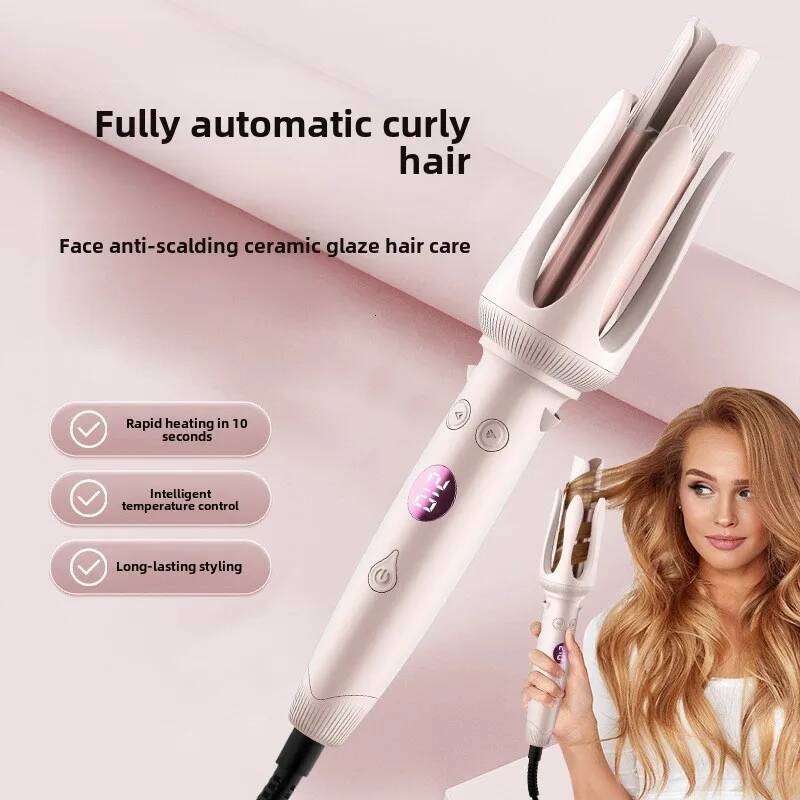 Advanced Iron New Hair Curler with LED Display Anti-Tangle & Auto-Off Protable Curling Wand for Home and Travel Use