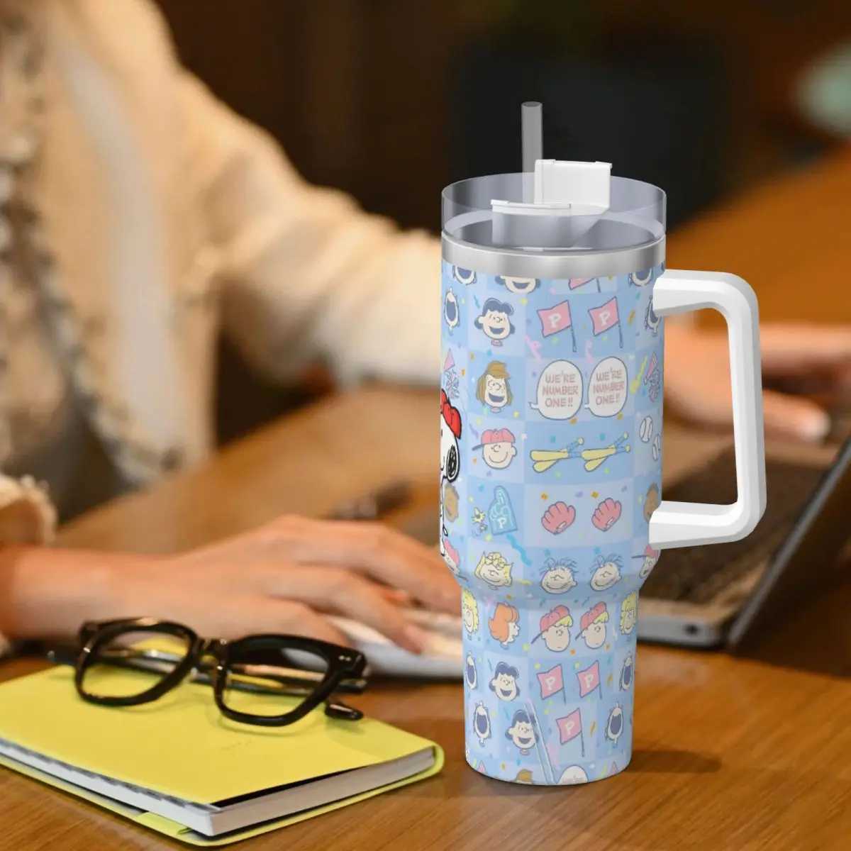 Stainless Steel Tumbler Peanuts Thermal Cups Cartoon Leakproof Hot Drinks MUgs Cup Driving Printed Water Bottle X250623