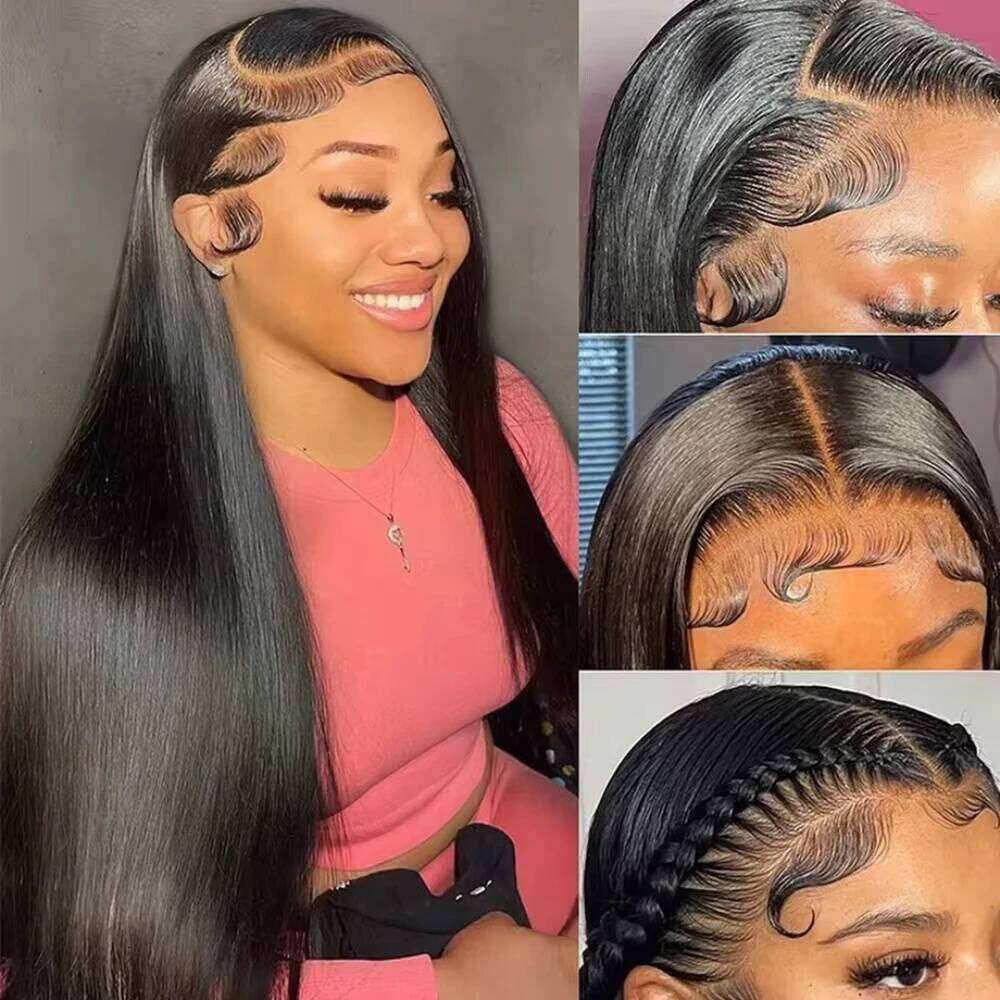 30 Inch Front 13x6 HD Transparent Lace Frontal 250% Density Brazilian Straight Human Hair Wig For Women