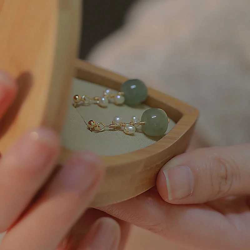 Imitation Hetian Jade Pearl Drop Earrings Ancient Chinese Style Hanfu Cosplay Accessories Ethnic Fashion Jewelry For Women Girls XJ250623