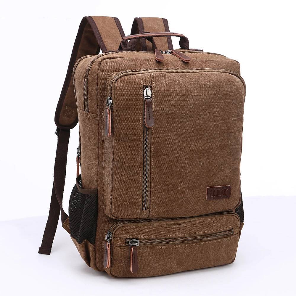 high-quality Vintage Canvas Men Large Capacity Travel Shoulder High Quality Students Bag Male notebook 15 inch Laptop Backpack