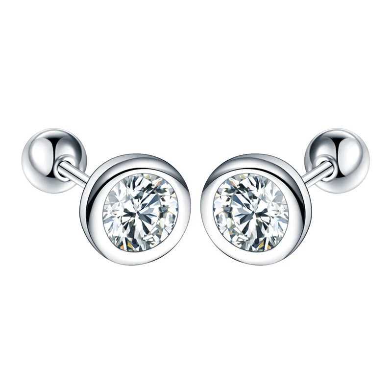 Genuine 925 Sterling Silver Las High Quality Fashion Jewelry Crystal Stud Earrings XY0228XJ250623