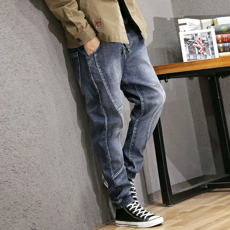 Street Fashion Men Jeans Retro Washed Blue Stretch Ripped Joggers Jeans Men Hip Hop Vintage er Denim Cargo Pants Hombre 250616