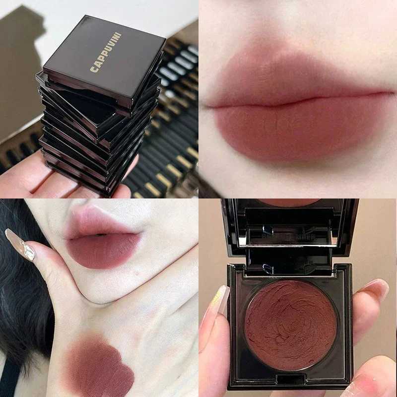 Small Square Lip Mud Clay Matte Lipstick Blush Makeup Long-lasting Non-stick Cup Red Lip Tint Pigment Mousse Lipstick Cosmetics XJ250623