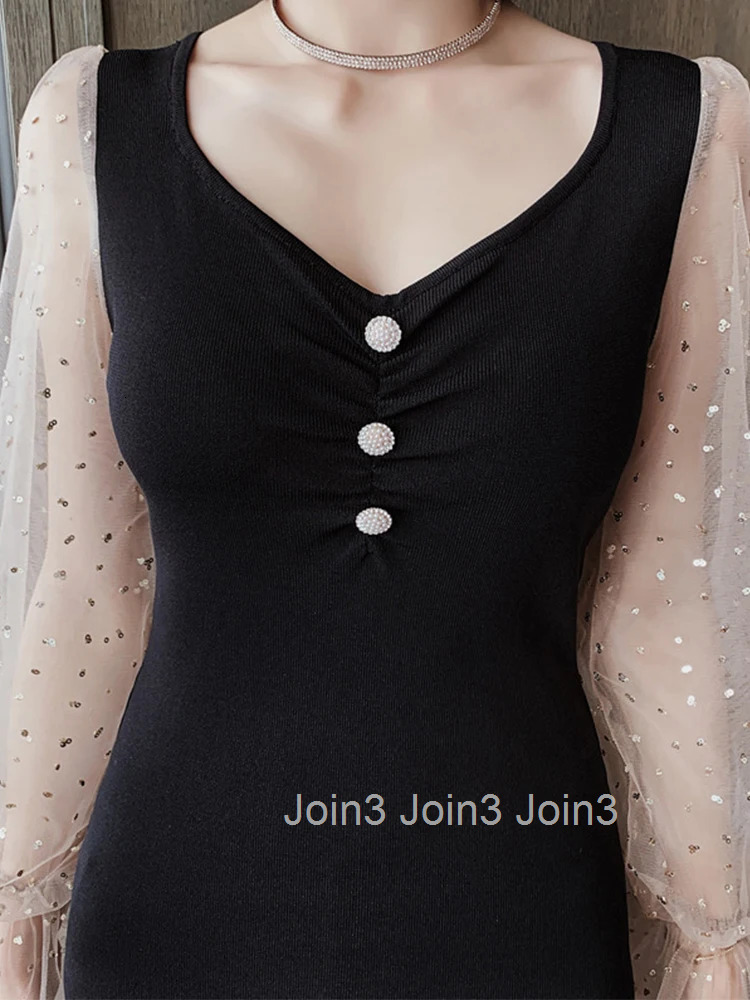 Fashion Women Sweet Temperament Comfortable Patchwork Work Style Dress New Arrival Vintage Elegant Party Slim Pencil Dress