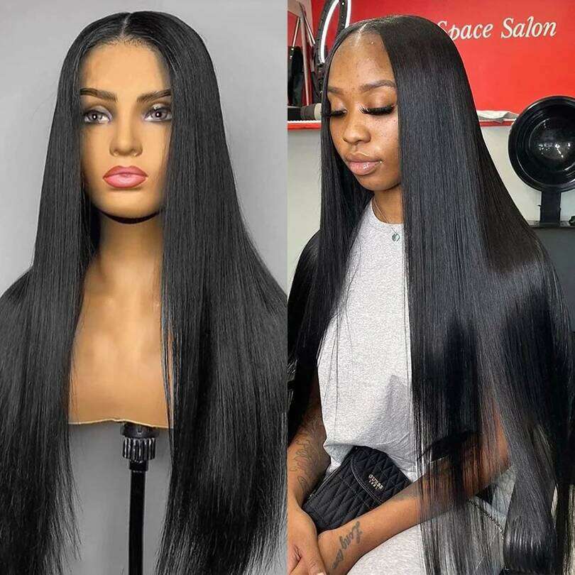 5x5 Lace Front Human Hair Brazilian Straight Silk Base Closure Wigs For Women