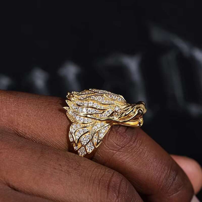 S925 Moissanite Hip Hop Iced Out Fashion Jewelry Dragon Rings For Men Animal Silver King Party Christmas Gift