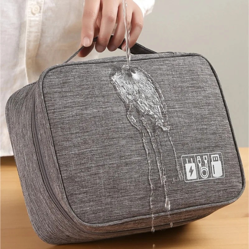Electronic Accessory Bag Portable Travel Cable Organizer Waterproof Double Layer Phone Charger Flash Drive 250612