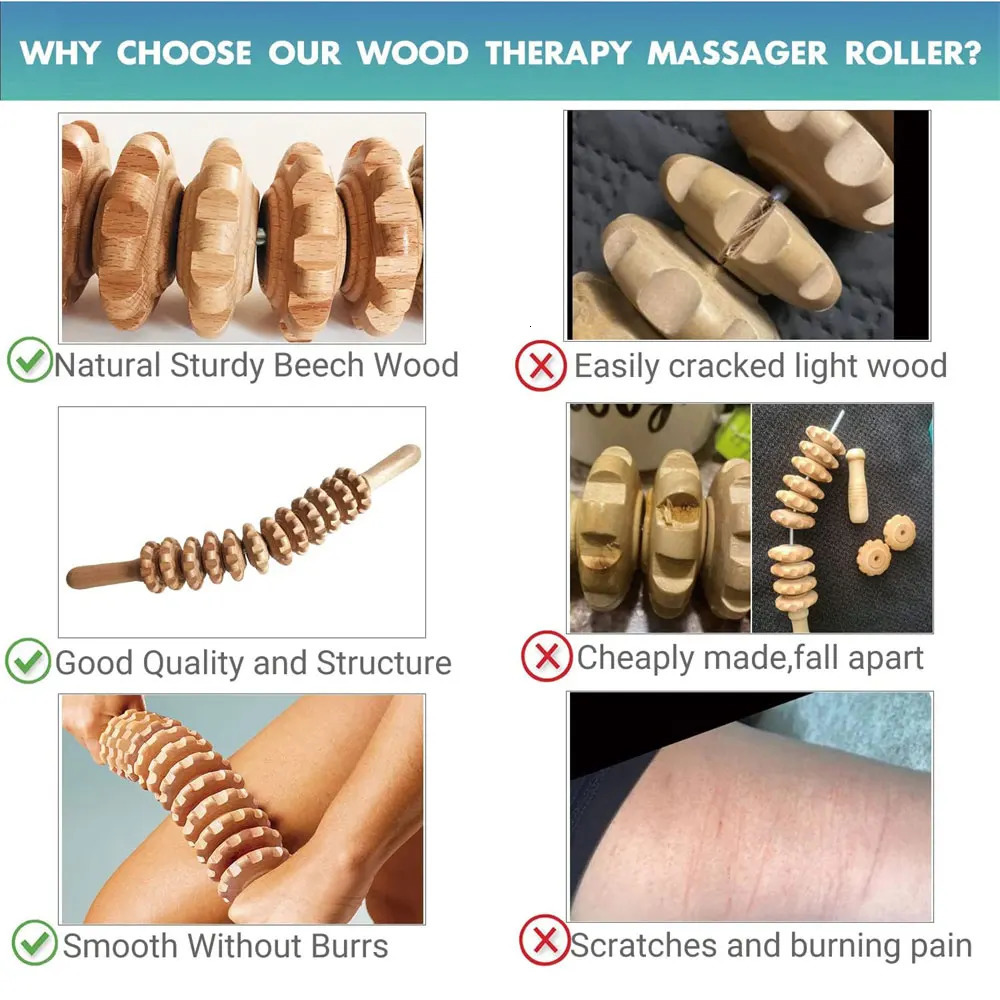 Curved Wood Roller for Stomach CelluliteWooden Therapy Massage Tool for Body ShapingWood Massager Stick for Lymphatic Drainage 250619