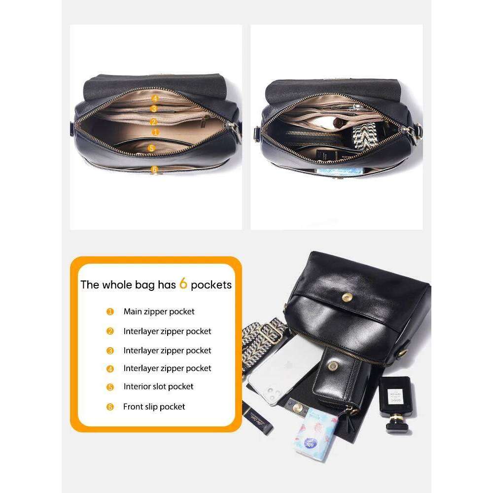 Luxury Bag Zency Genuine Leather Vintage Designer Handbag For Women Large Capacity Shoulder Brown Crossbody Flap Bag Zip Purse Sac