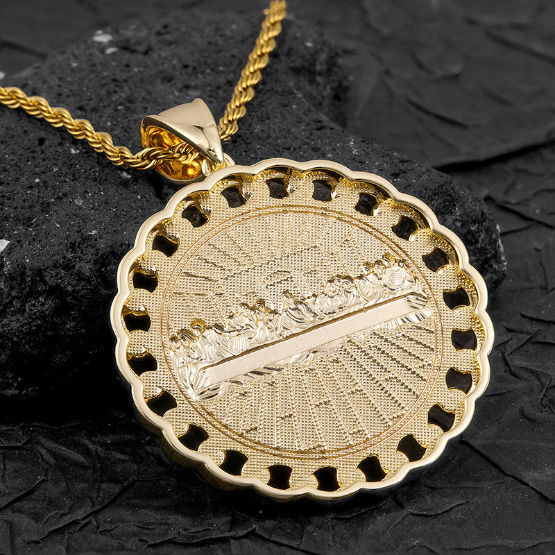 Hip Hop Luxury Jewelry Gold Plated Diamond Inlaid Double Layer Cross Pendant Full Diamond Bling Bling Pendant