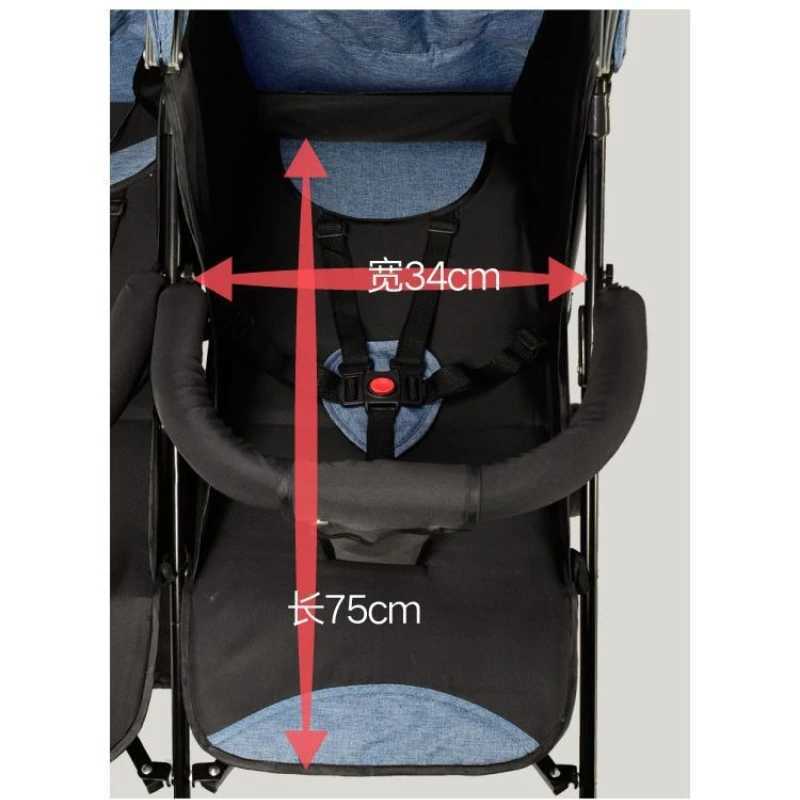 Twin Baby Stroller Sit and Recline Newborn Stroller Lightweight Foldable Double Stroller Comes with Bonus Items XJ250623