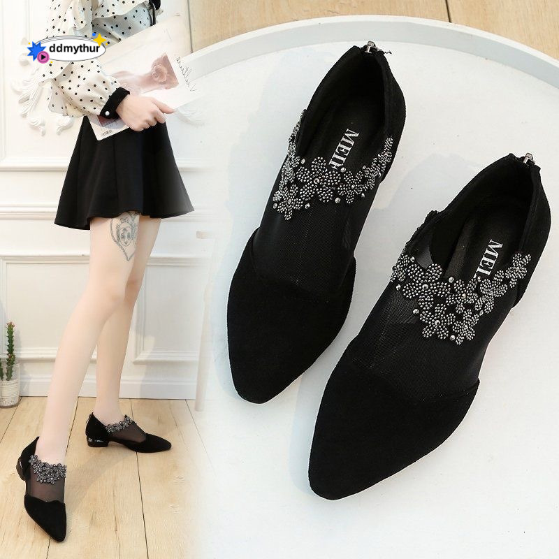 Women's Mesh Sandals Summer 2024 New Style Closed Toe Matte Large Size Trendy Rhinestone Shoes Internet Celebrity ddmythur