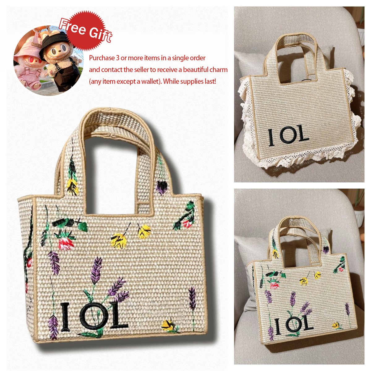 Womens Fashion Designer Straw Basket bag mini Tote bag High quality embroidered letters woven handbag beach bag Crossbody bags Designer weekend bag straw bag Totes