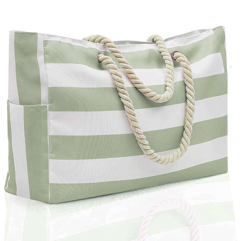 Beach Tote Large Capacity Bohemian Outdoor Striped Storage Bag Water Absorbent Quick Dry Trendy