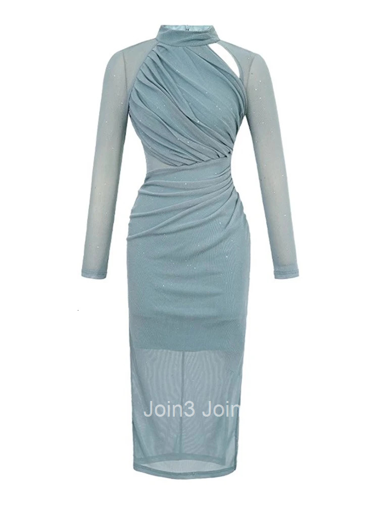 New Sparkly Evening Long Dresses Elegant Women Clothing Ladies Mujer Chic Hollow Skinny Elastic Long Party Prom Dress Robe Femme