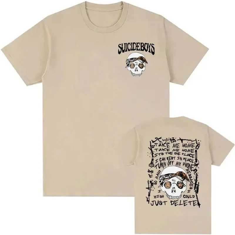 Large Size Cotton Suicide Boy Skull Print T-shirt Retro Suicideboys Boys Now The Moons Rising Album Mens Retro 90s T-shirt X250623