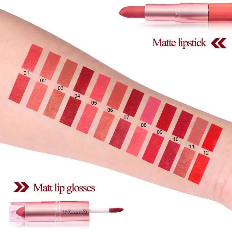 3 PCS Set Double Sided Lipstick Lip Gloss Matte Liquid Lip Tint 24 Hours Water Resistant Korean Cosmetics Makeup For Women XJ250623