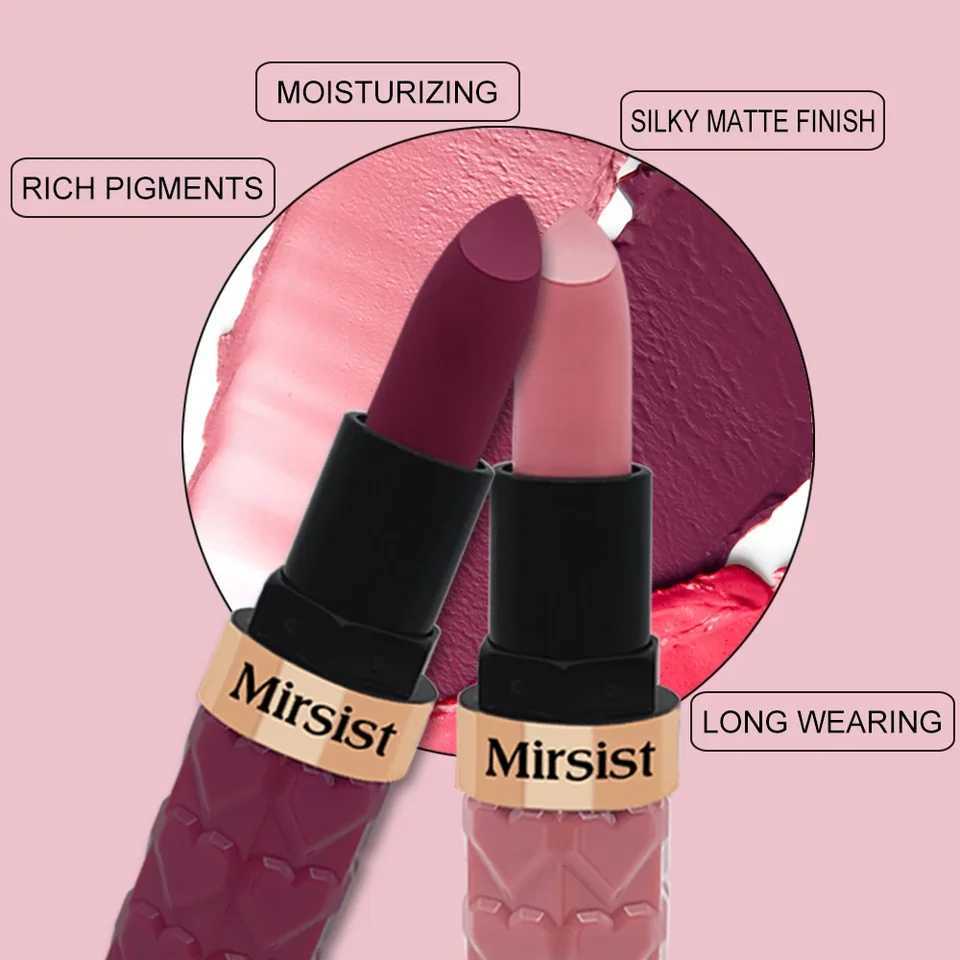 Matte Lipstick Nude Peach Brown Cherry Shades Velvety Smooth Long-Lasting Rich Pigment Waterproof Non-Stick Cup Lip Stick Makeup XJ250623