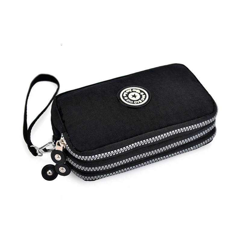 Free Shipping 2025 New Designer Bag Women's Long Coin Purse New Model Phone Bag Three-layer Zipper Large Capacity Clutch Fabric Small Bag