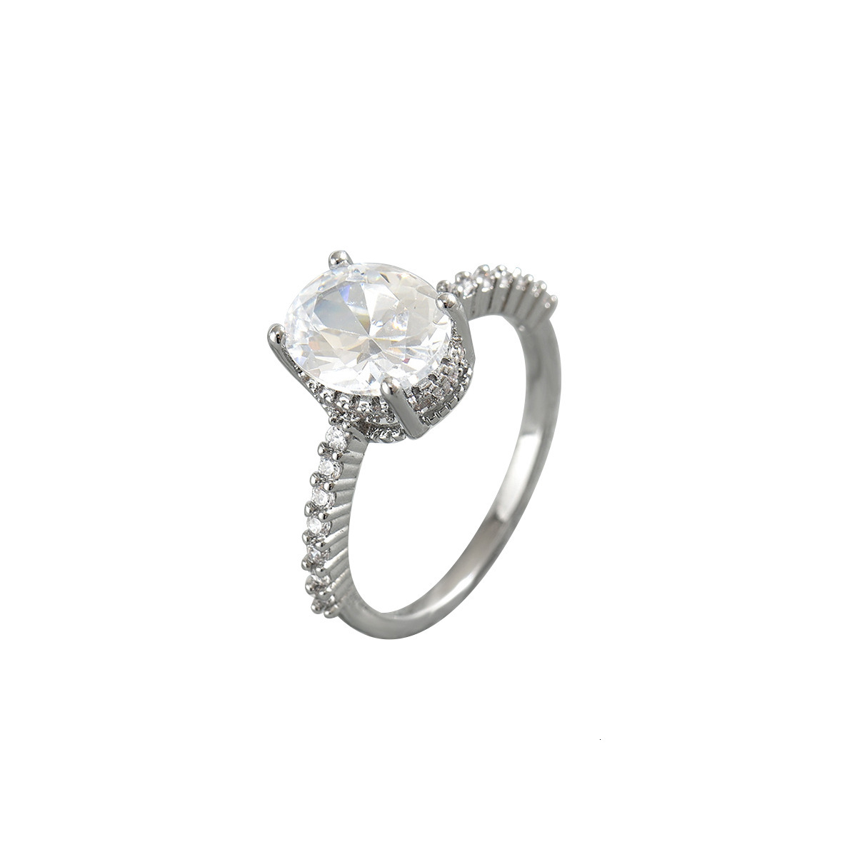 Fresh And Sweet Women's Adjustable Open Korean Style Inlaid Zircon Ring Jewelry