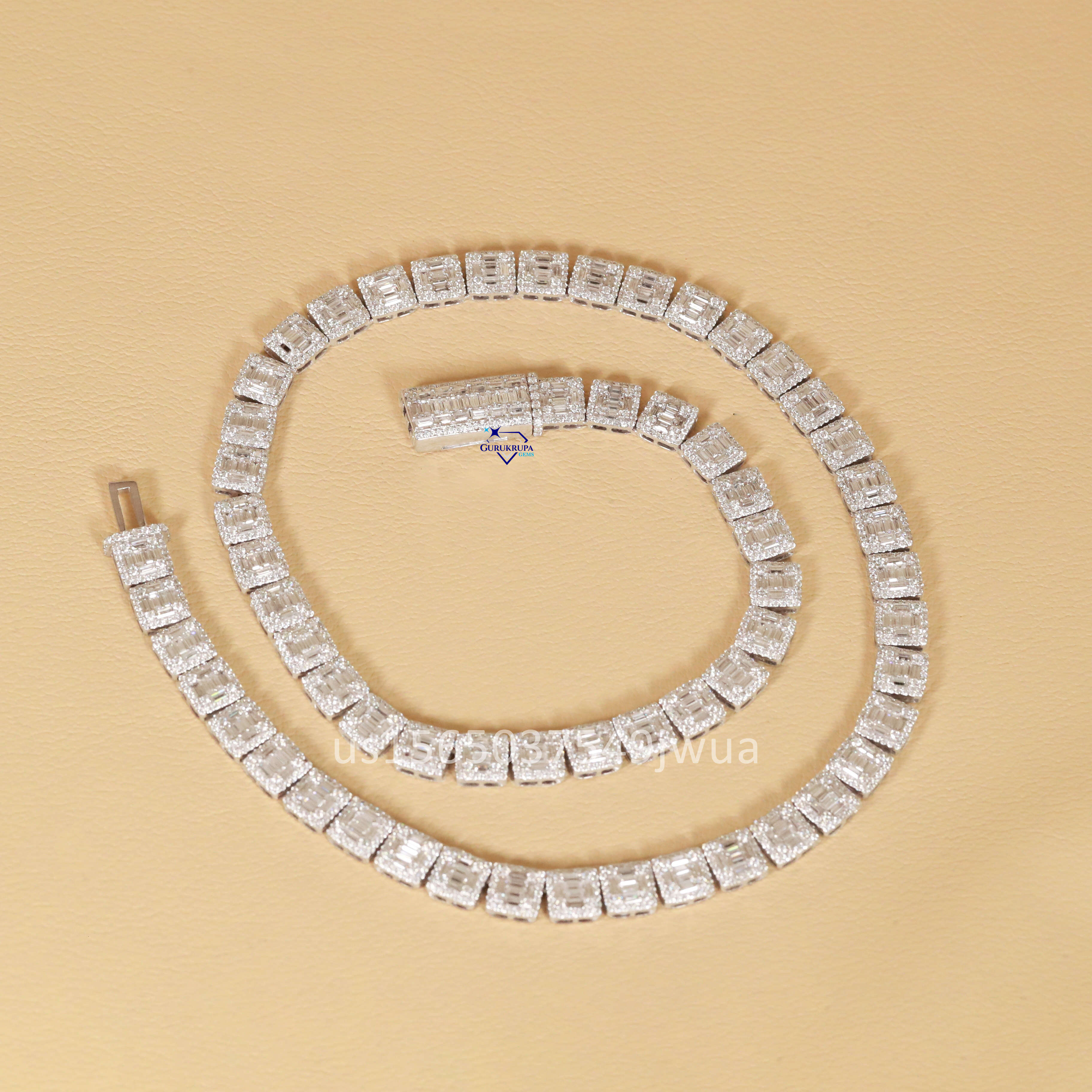 Take a Look in This Uniquely Design 925 Sterling Silver Moissanite Vvs Clarity Diamond Neck Wear Chain with Vvs Clarity Diamonds