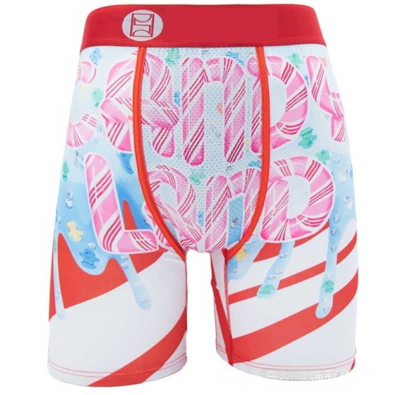 P & S & D Underpants trendy brand graphic print Men's Underwear American sport style quick-dry material for running fitness boxing Fashion extend