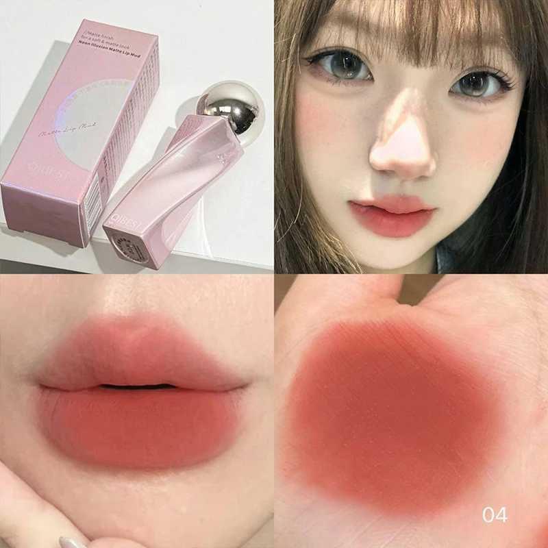 QIBEST 4 Colors Matte Velvet Lip Mud Waterproof Non Stick Cup Liquid Lipstick Long Lasting Lipgloss Korean Cosmetics For Women XJ250623